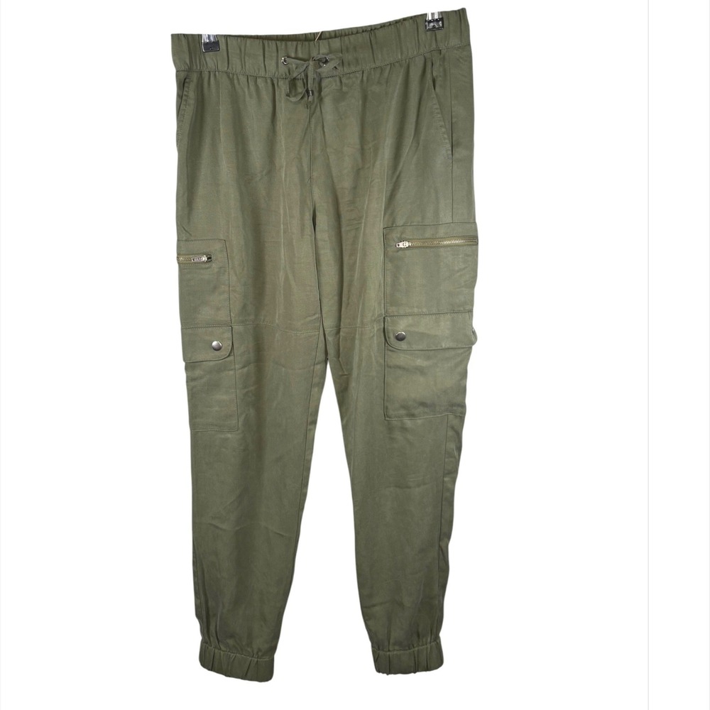 Banana Republic Soft Cargo Jogger Pants Steel Green Tencel Lyocell S